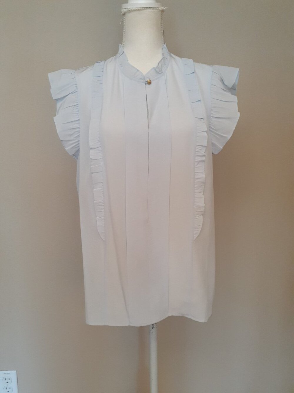 Tory Burch Ruffle Key Hole Blouse NWT